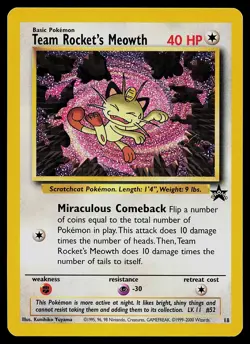 Pokemon Card - Team Rocket's Meowth Wizards Black Star Promos 18 Promo - Image 1