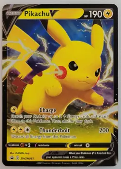 Pikachu V SWSH061 Pokemon Sword & Shield Promo Cards Holo NM (2 of 2) - Image 1