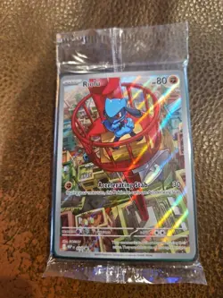 Pokemon TCG Mega Evolutions Riolu 010 Full Art Holo Black Star Promo Card - Image 1