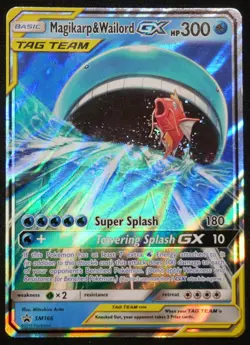 Pokemon TCG Magikarp Wailord Tag Team GX Full Art Holo Promo Card SM166 - Image 1