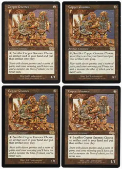 Copper Gnomes x4 4x 1998 Urza's Saga PLAYSET Artifact Creature MTG SP - NM AZ1 - Image 1
