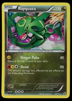 Pokemon Rayquaza 93/113 Black & White Legendary Treasures Holo Rare Light Play - Image 1