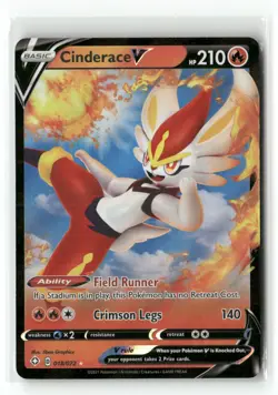 Cinderace V 018/072 Holo V Rare Shining Fates Pokemon Holo Near Mint - Image 1