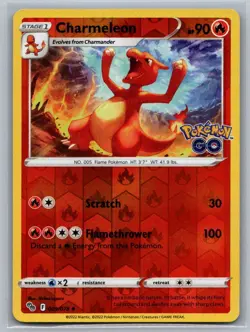 Charmeleon (Reverse Holo) Pokemon GO 009/078 2022 NM - Image 1