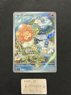 Pokemon Surging Sparks - Castform Sunny Form - 195/191 - Illustration Art -M/NM￼ - Image 1