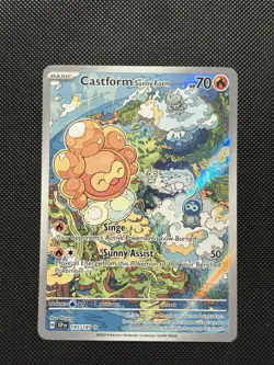 Pokemon Surging Sparks - Castform Sunny Form - 195/191 - Illustration Art -M/NM￼ - Image 2