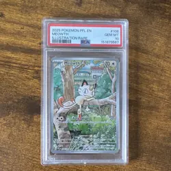 Pokemon Meowth 106/094 Phantasmal Flames Illustration Rare PSA 10 Holo 70 HP - Image 1