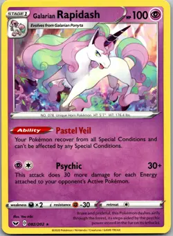 Galarian Rapidash 082/202 Rare Sword & Shield Pokemon Near Mint - Image 1