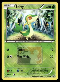 Snivy - 1/114 Crosshatch (League Promo) 001/114 2016 Pokemon TCG - Image 1