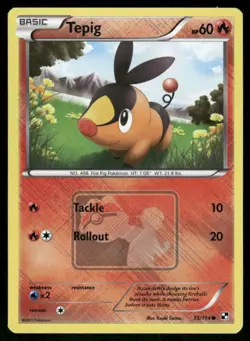 Pokemon Tcg Tepig [Crosshatch League Promo] #15 Pokemon Black & White NM - Image 1