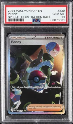 2024 POKEMON PAF EN-PALDEAN FATES SPECIAL ILLUSTRATION RARE #239 PENNY PSA 10 - Image 1