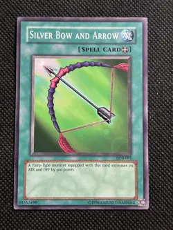 YuGiOh! - Silver Bow and Arrow LOB-091 Common Unlimited Edition LP Spell Card - Image 1