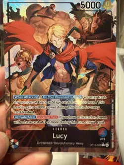Bandai One Piece CCG Lucy Leader OP15-002 Alternate Art Foil 5000 English - Image 1