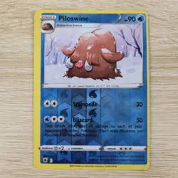 MISSCUT OFF CENTER OC ERROR Piloswine 032/189 Reverse Holo Pokemon Card Astral - Image 1