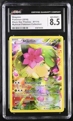 CGC 8.5 Shaymin 2016 Black Star Promos XY115 Mythical Collection Pokemon Card - Image 1