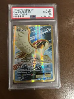 Pokemon Pidgeot EX Full Art Ultra Rare 104/108 Evolutions Holo PSA 10 Card - Image 1