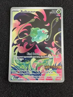 Pokemon TCG Bulbasaur Mega Evolution Stamped Holo Card 133/132 - Image 1