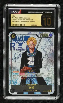 2025 One Piece Card Game: Carrying on His Will OP13 Japanese Sabo CGC 10 - Image 1