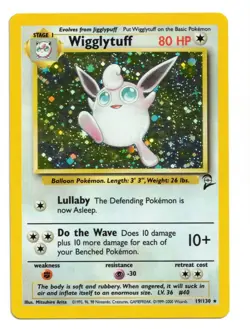Pokemon Card: Wigglytuff HOLO 19/130 Base Set 2 Vintage Rare! EX - Image 1