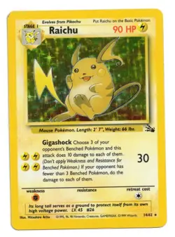 Pokemon Card: Raichu HOLO 14/62 Fossil Set Vintage Rare! PL - Image 1