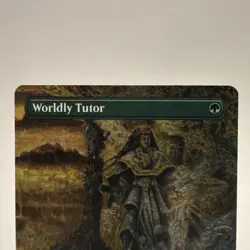 Magic: The Gathering Worldly Tutor Dominaria Remastered Green Rare Borderless - Image 2