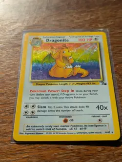 Pokemon TCG Dragonite Holo Rare Unlimited Mod Fossil 4/62 - Image 3