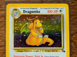 Pokemon TCG Dragonite Holo Rare Unlimited Mod Fossil 4/62 - Image 4