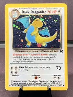 Pokemon TCG Dark Dragonite 5/82 Team Rocket Holo Rare VTG WOTC 2000 - Image 1
