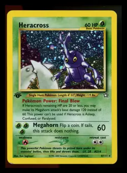 1st Edition Heracross 6/111 Neo Genesis 2000 Holo Rare WOTC Pokemon Card TCG - Image 1