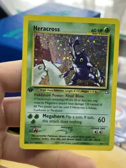 1st Edition Heracross 6/111 Neo Genesis 2000 Holo Rare WOTC Pokemon Card TCG - Image 3