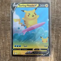 Pokemon Pikachu TCG Surfing v Celebrations Holo Ultra Rare Card 008/025 - Image 2