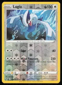 Lugia 132/185 Holo Rare Vivid Voltage Pokemon Reverse Holo Lightly Played - Image 1