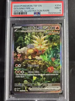 PSA 9 Gouging Fire Ex 204/162 Special Illustration Rare Temporal Forces Pokemon - Image 1