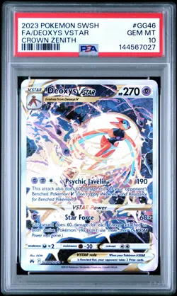 2023 POKEMON SWORD & SHIELD CROWN ZENITH #GG46 FULL ART/DEOXYS VSTAR PSA 10 - Image 1
