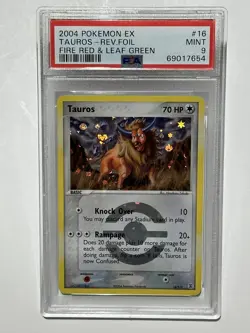 2004 Pokemon EX Fire Red & Leaf Green - Tauros Rev.Foil #16 PSA 9 MINT - Image 1