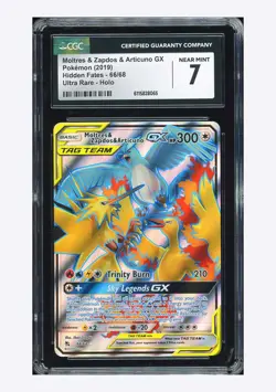Pokemon CGC 7 Moltres & Zapdos & Articuno GX Ultra Rare 2019 66/68 HF English - Image 1