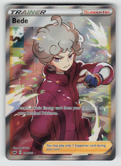 Bede Pokemon Sword & Shield Base Set 199/202 Full Art Ultra Rare NM - Image 1