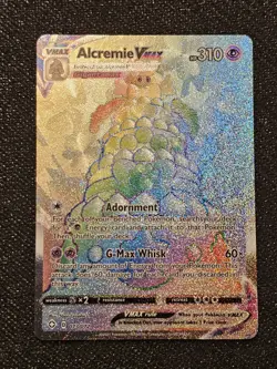 Pokemon TCG Alcremie VMAX Shining Fates 073/072 Rainbow Holo Secret Rare NM - Image 1