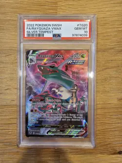 2022 Pokemon SWSH Full Art Rayquaza TG20/TG30 Silver Tempest PSA 10 - Image 1