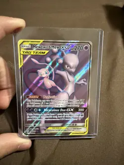 Pokemon Mewtwo & Mew GX Full Art Holo TAG TEAM SM-Unified Minds 222/236 - Image 1