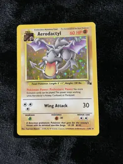 Pokemon TCG Aerodactyl Fossil Holo Rare Unlimited 1/62 60 HP - Image 1
