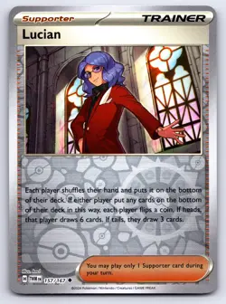 Pokemon SV06: Twilight Masquerade Lucian (TWM) Reverse Holo 157/167 NM - Image 1