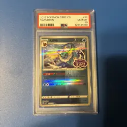 2025 Pokemon Vaporeon 0212/14 Chinese Exclusive Stamp CBB2C PSA 10 Gem Mint - Image 1
