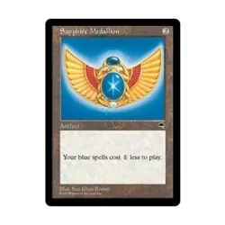 WOTC MtG Tempest Sapphire Medallion (R) EX- - Image 1