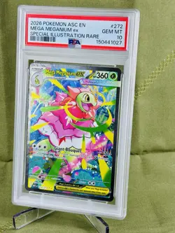 2026 POKEMON ASCENDED HEROES 272/217 SP ILLUST RARE MEGA MEGANIUM EX PSA 10 - Image 4