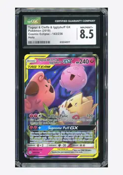 Pokemon CGC 8.5 Togepi & Cleffa & Igglybuff GX 2019 143/236 Cosmic Eclipse ENG - Image 1