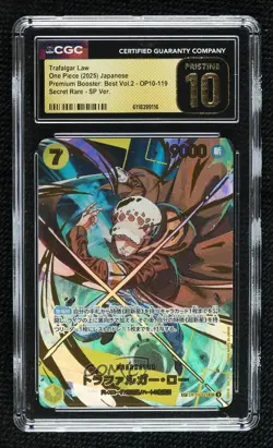 2025 One Piece Card Game: Royal Blood OP10 SP Japanese SEC Trafalgar Law CGC 10 - Image 1