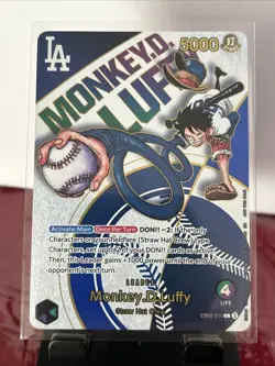 Monkey D Luffy EB02-010 L Dodgers One Piece Night Promo Card English 2025 - Image 1