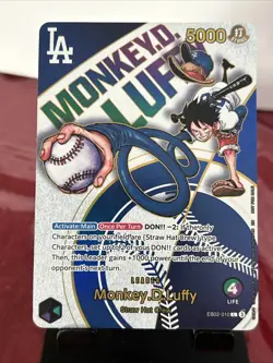 Monkey D Luffy EB02-010 L Dodgers One Piece Night Promo Card English 2025 - Image 2