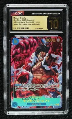 2025 One Piece A Fist of Divine Speed Japanese SEC Alt Art Monkey D Luffy CGC 10 - Image 1
